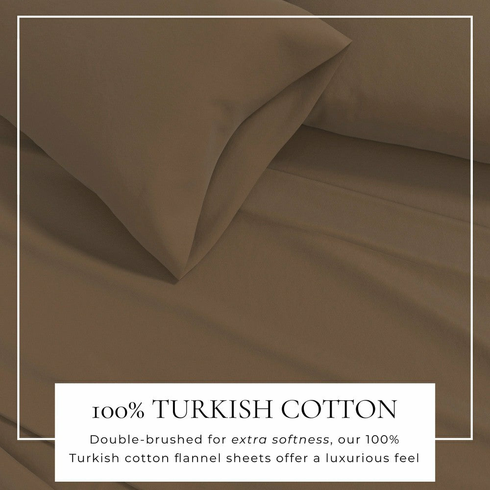 4-Piece Cotton Solid Flannel Sheet - Nordic Collection | Plow & Hearth