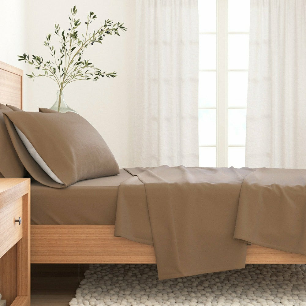 4-Piece Cotton Solid Flannel Sheet - Nordic Collection | Plow & Hearth