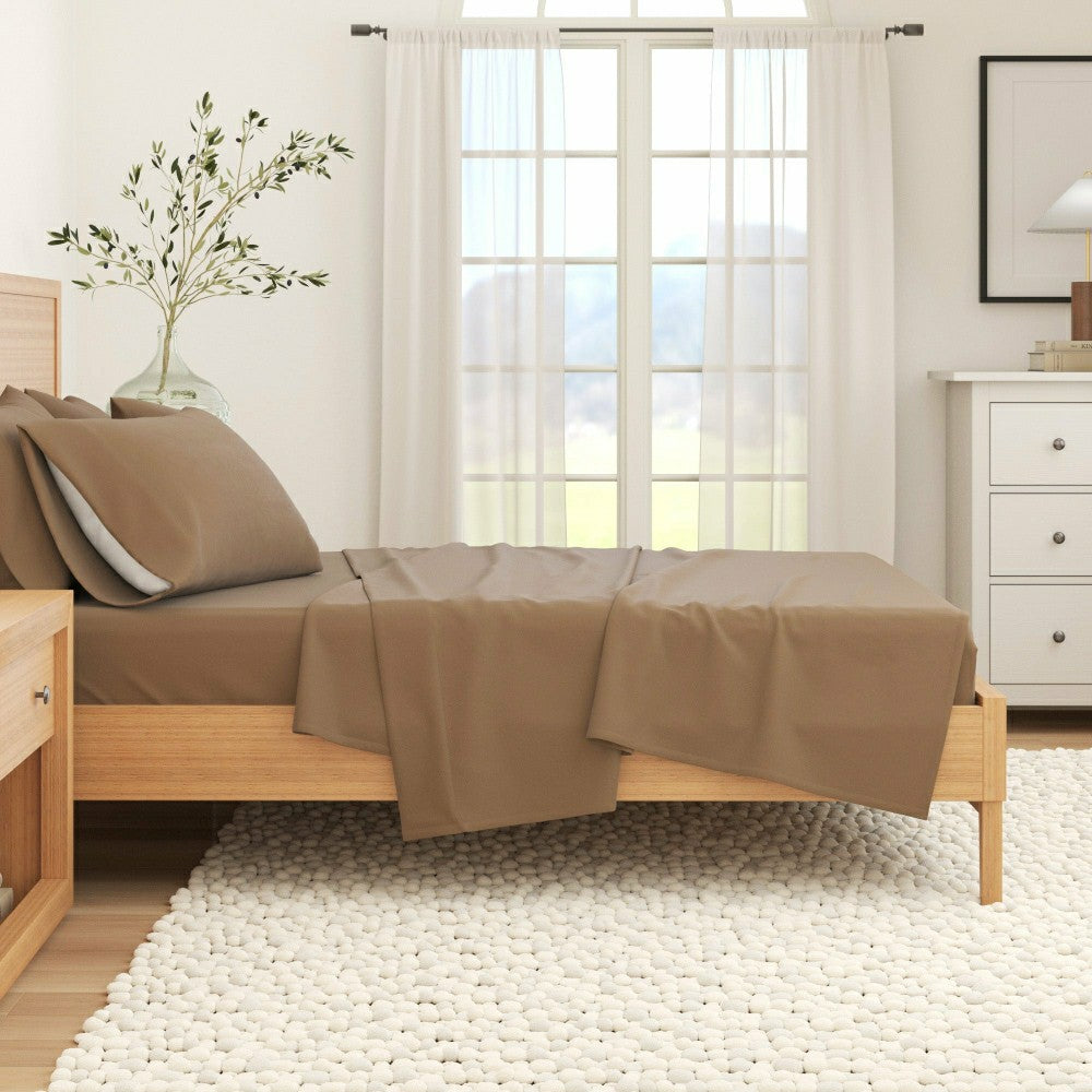 4-Piece Cotton Solid Flannel Sheet - Nordic Collection | Plow & Hearth