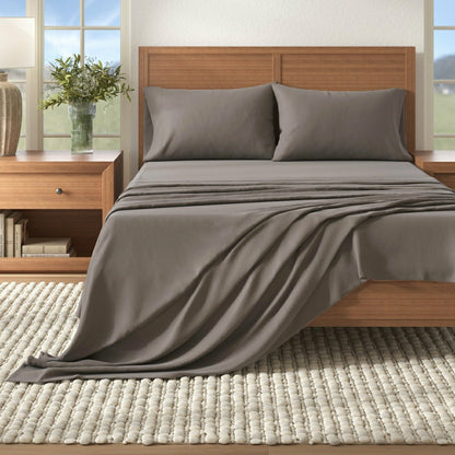 4-Piece Cotton Solid Flannel Sheet - Nordic Collection | Plow & Hearth