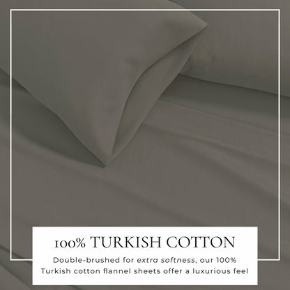 4-Piece Cotton Solid Flannel Sheet - Nordic Collection | Plow & Hearth
