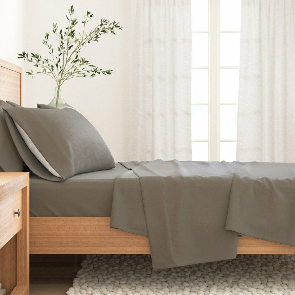 4-Piece Cotton Solid Flannel Sheet - Nordic Collection | Plow & Hearth