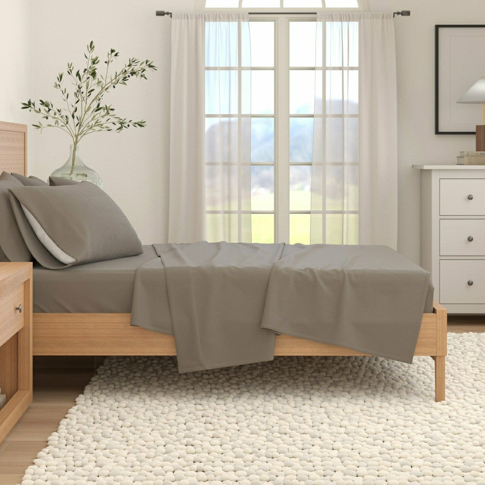 4-Piece Cotton Solid Flannel Sheet - Nordic Collection | Plow & Hearth