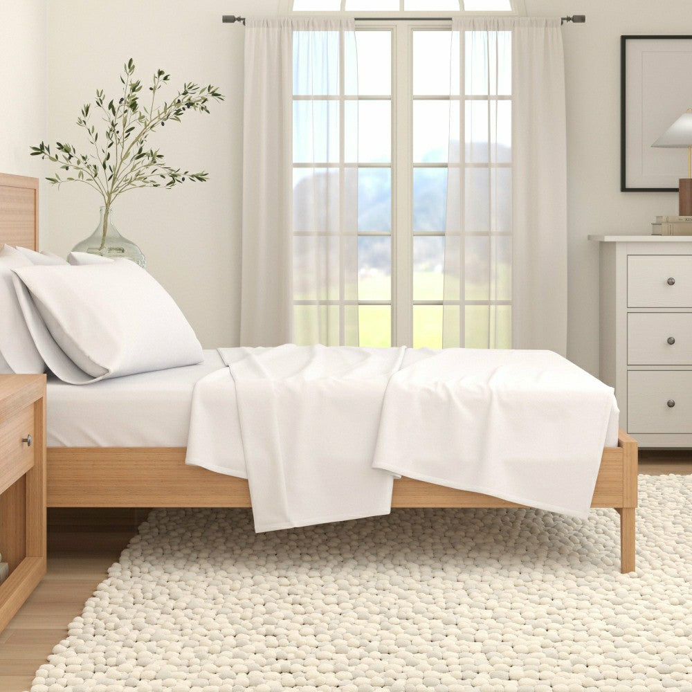 4-Piece Cotton Solid Flannel Sheet - Nordic Collection | Plow & Hearth