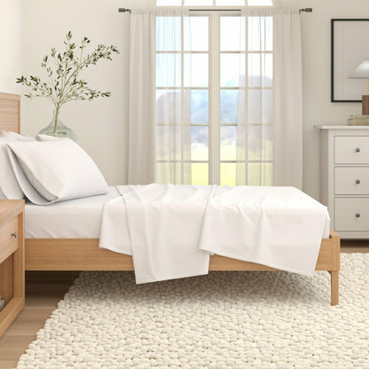 4-Piece Cotton Solid Flannel Sheet - Nordic Collection | Plow & Hearth