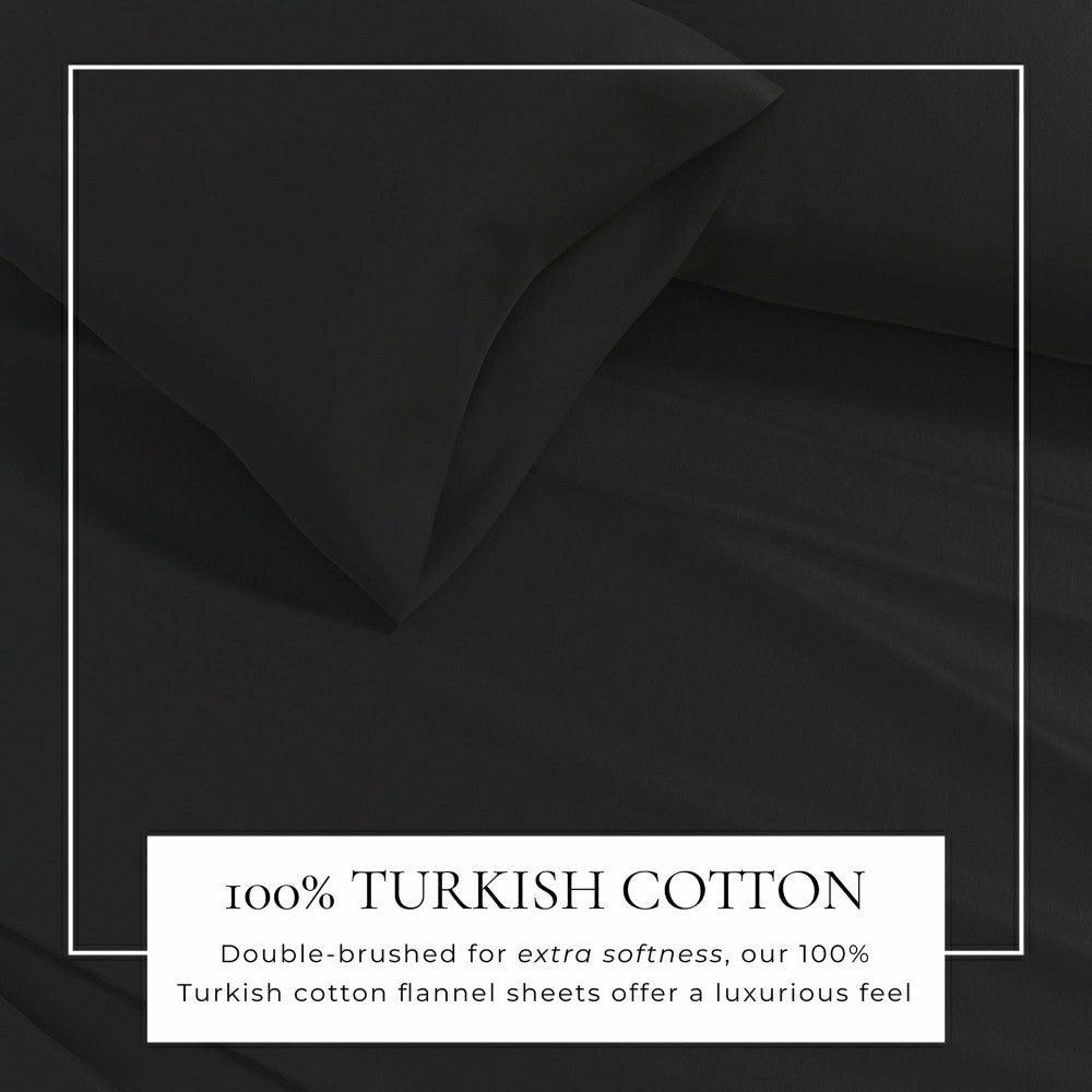4-Piece Cotton Solid Flannel Sheet - Nordic Collection | Plow & Hearth