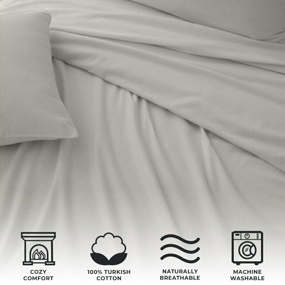 4-Piece Cotton Solid Flannel Sheet - Nordic Collection | Plow & Hearth
