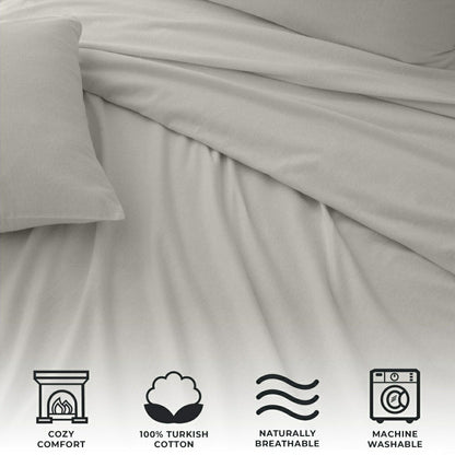 4-Piece Cotton Solid Flannel Sheet - Nordic Collection | Plow & Hearth