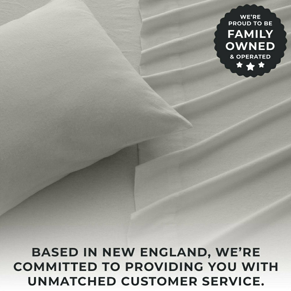 4-Piece Cotton Solid Flannel Sheet - Nordic Collection | Plow & Hearth