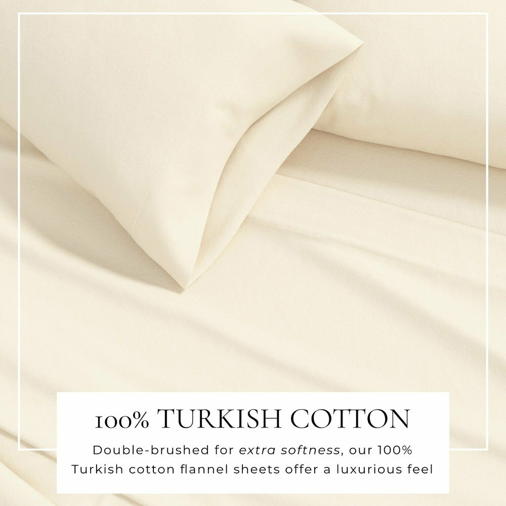 4-Piece Cotton Solid Flannel Sheet - Nordic Collection | Plow & Hearth