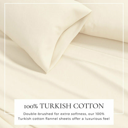 4-Piece Cotton Solid Flannel Sheet - Nordic Collection | Plow & Hearth
