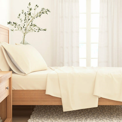 4-Piece Cotton Solid Flannel Sheet - Nordic Collection | Plow & Hearth