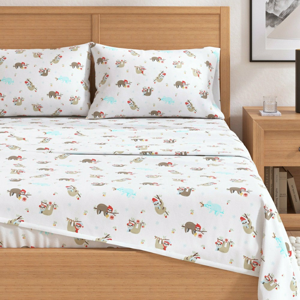 4-Piece Turkish Cotton Christmas Flannel Sheet - Whittaker Collection | Plow & Hearth