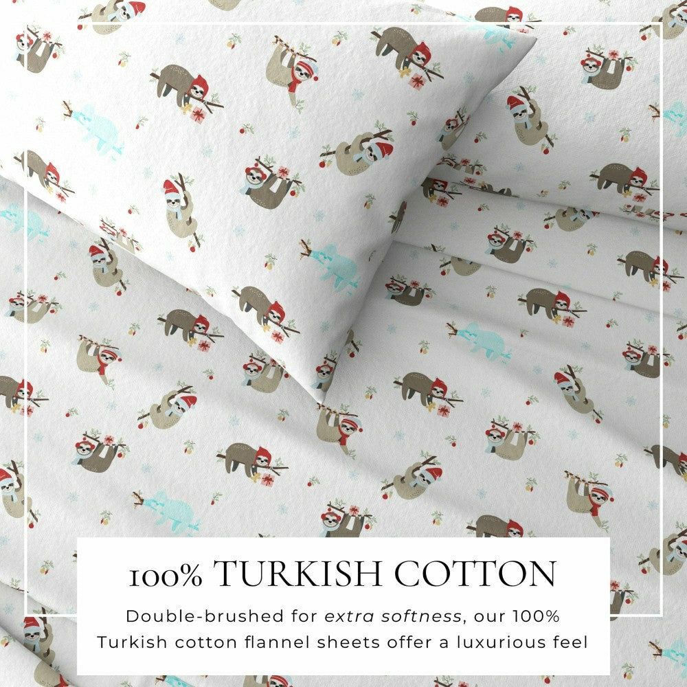 4-Piece Turkish Cotton Christmas Flannel Sheet - Whittaker Collection | Plow & Hearth