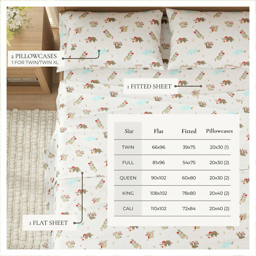 4-Piece Turkish Cotton Christmas Flannel Sheet - Whittaker Collection | Plow & Hearth