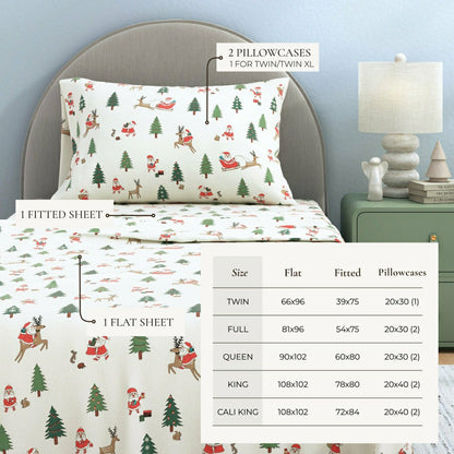 4-Piece Turkish Cotton Christmas Flannel Sheet - Whittaker Collection | Plow & Hearth