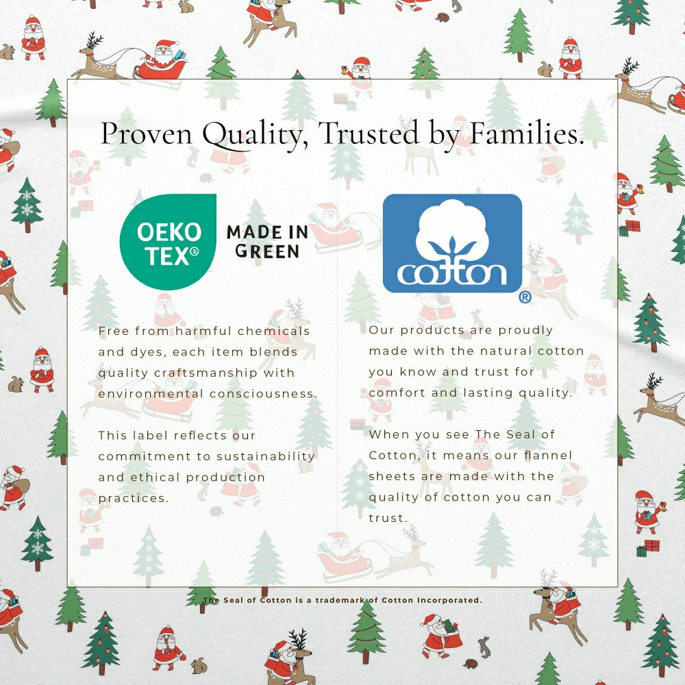 4-Piece Turkish Cotton Christmas Flannel Sheet - Whittaker Collection | Plow & Hearth