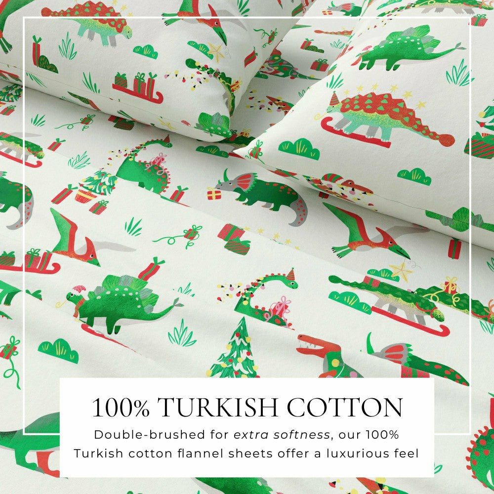 4-Piece Turkish Cotton Christmas Flannel Sheet - Whittaker Collection | Plow & Hearth