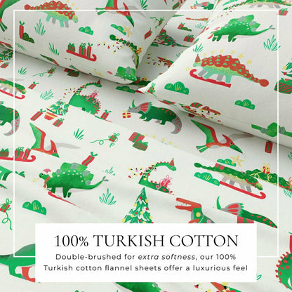 4-Piece Turkish Cotton Christmas Flannel Sheet - Whittaker Collection | Plow & Hearth
