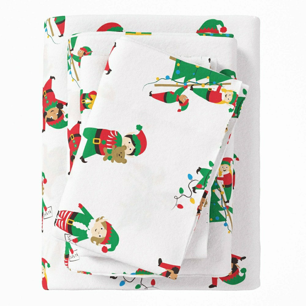 4-Piece Turkish Cotton Christmas Flannel Sheet - Whittaker Collection | Plow & Hearth