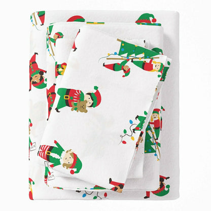 4-Piece Turkish Cotton Christmas Flannel Sheet - Whittaker Collection | Plow & Hearth