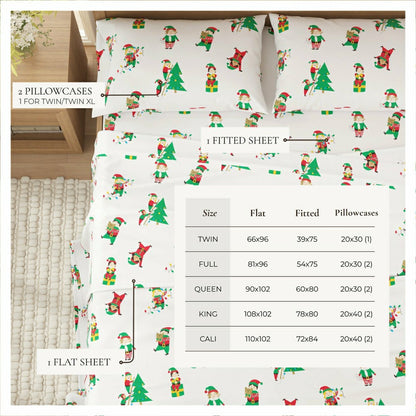 4-Piece Turkish Cotton Christmas Flannel Sheet - Whittaker Collection | Plow & Hearth