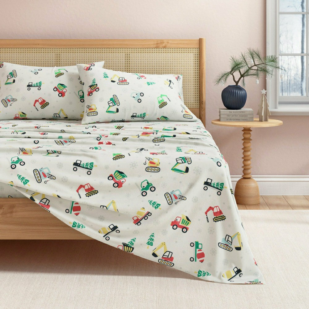 4-Piece Turkish Cotton Christmas Flannel Sheet - Whittaker Collection | Plow & Hearth
