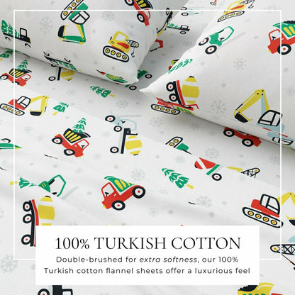 4-Piece Turkish Cotton Christmas Flannel Sheet - Whittaker Collection | Plow & Hearth
