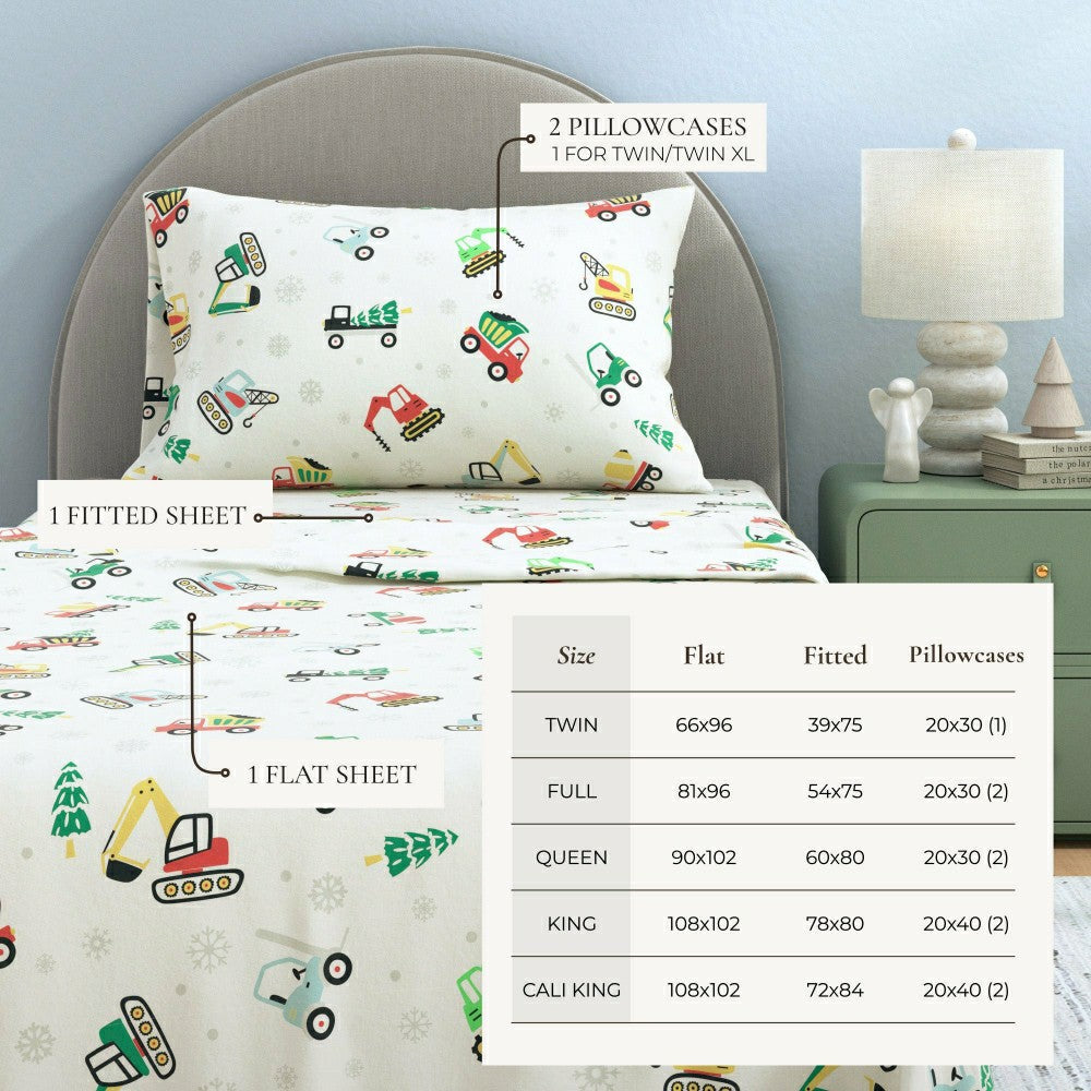4-Piece Turkish Cotton Christmas Flannel Sheet - Whittaker Collection | Plow & Hearth