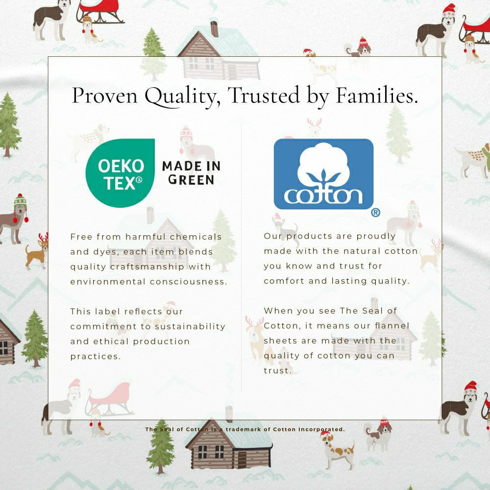 4-Piece Turkish Cotton Christmas Flannel Sheet - Whittaker Collection | Plow & Hearth