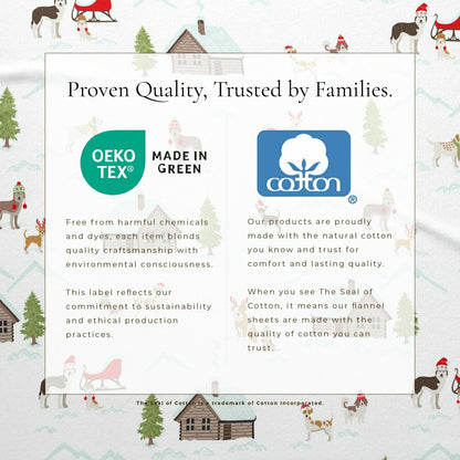 4-Piece Turkish Cotton Christmas Flannel Sheet - Whittaker Collection | Plow & Hearth