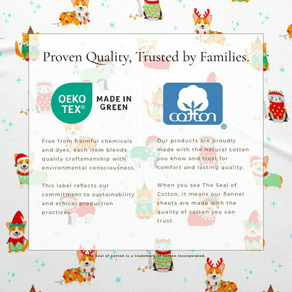 4-Piece Turkish Cotton Christmas Flannel Sheet - Whittaker Collection | Plow & Hearth