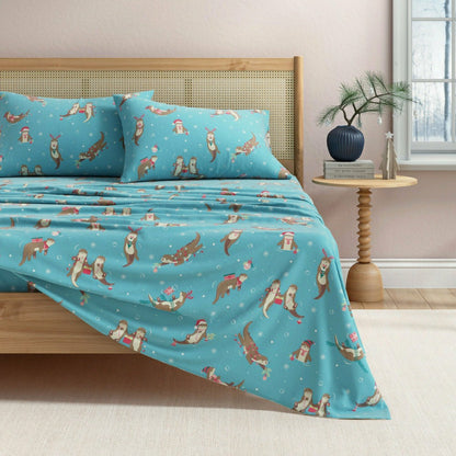 4-Piece Turkish Cotton Christmas Flannel Sheet - Whittaker Collection | Plow & Hearth