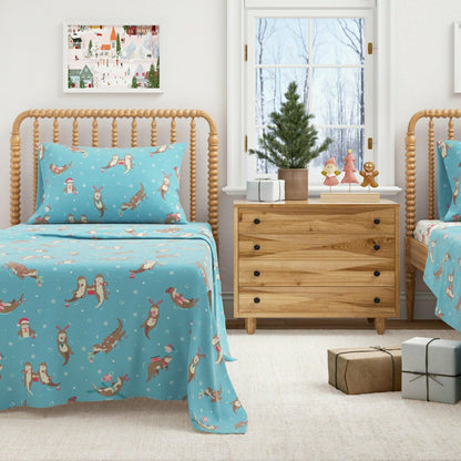 4-Piece Turkish Cotton Christmas Flannel Sheet - Whittaker Collection | Plow & Hearth