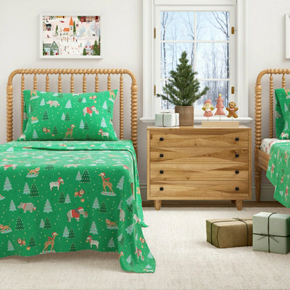 4-Piece Turkish Cotton Christmas Flannel Sheet - Whittaker Collection | Plow & Hearth