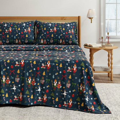 4-Piece Turkish Cotton Christmas Flannel Sheet - Whittaker Collection | Plow & Hearth