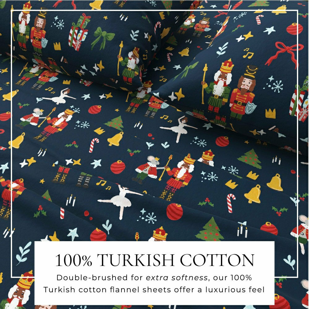 4-Piece Turkish Cotton Christmas Flannel Sheet - Whittaker Collection | Plow & Hearth