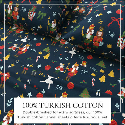 4-Piece Turkish Cotton Christmas Flannel Sheet - Whittaker Collection | Plow & Hearth
