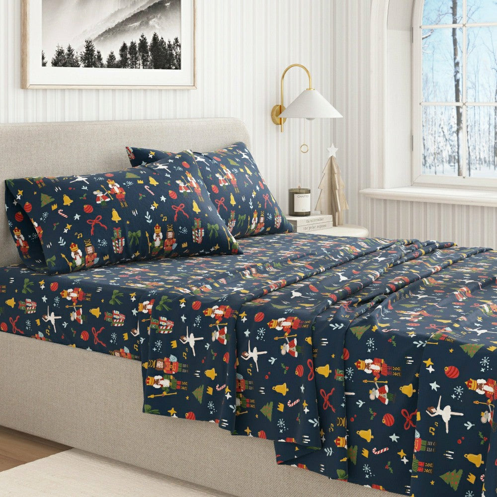 4-Piece Turkish Cotton Christmas Flannel Sheet - Whittaker Collection | Plow & Hearth
