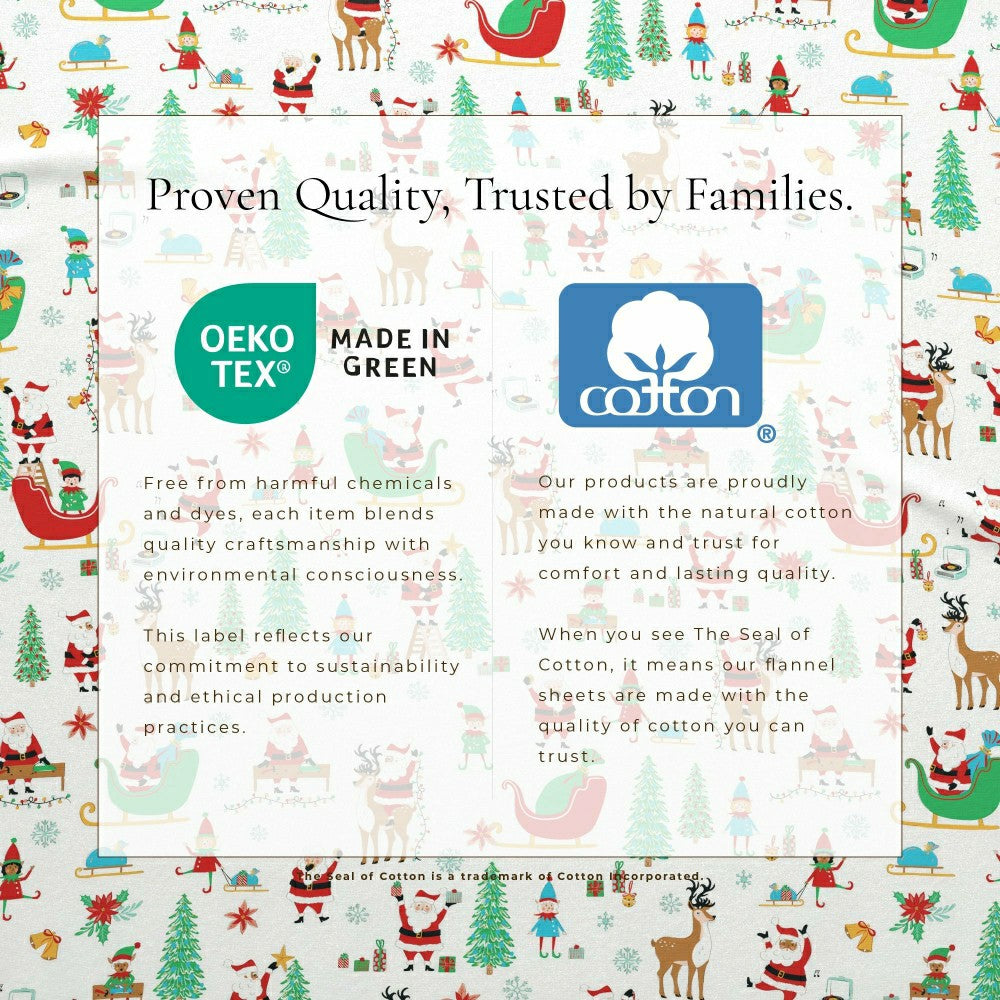 4-Piece Turkish Cotton Christmas Flannel Sheet - Whittaker Collection | Plow & Hearth