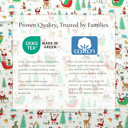 4-Piece Turkish Cotton Christmas Flannel Sheet - Whittaker Collection | Plow & Hearth