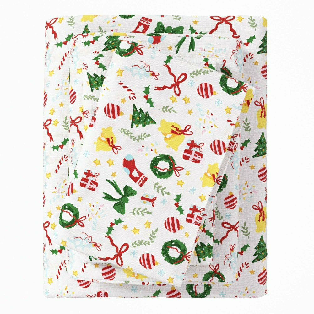 4-Piece Turkish Cotton Christmas Flannel Sheet - Whittaker Collection | Plow & Hearth