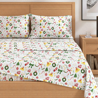 4-Piece Turkish Cotton Christmas Flannel Sheet - Whittaker Collection | Plow & Hearth