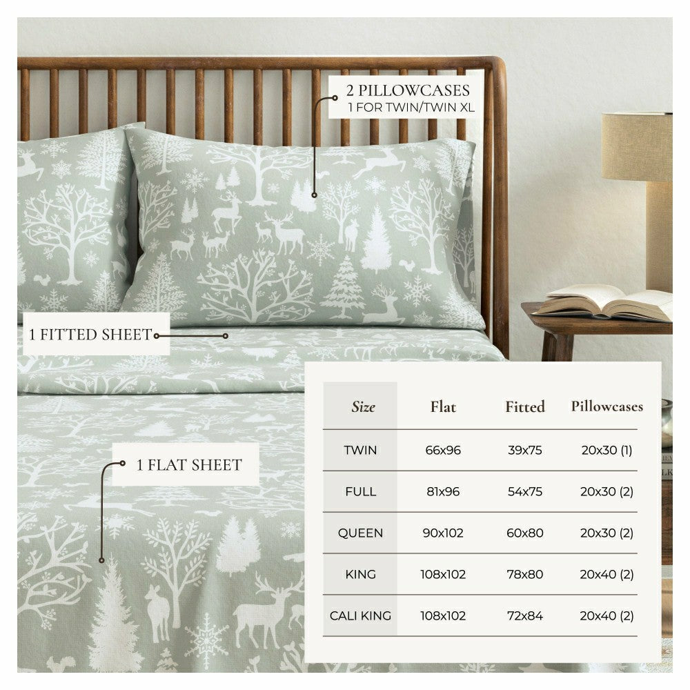 4-Piece Turkish Cotton Flannel Sheet - Lakeview Collection | Plow & Hearth
