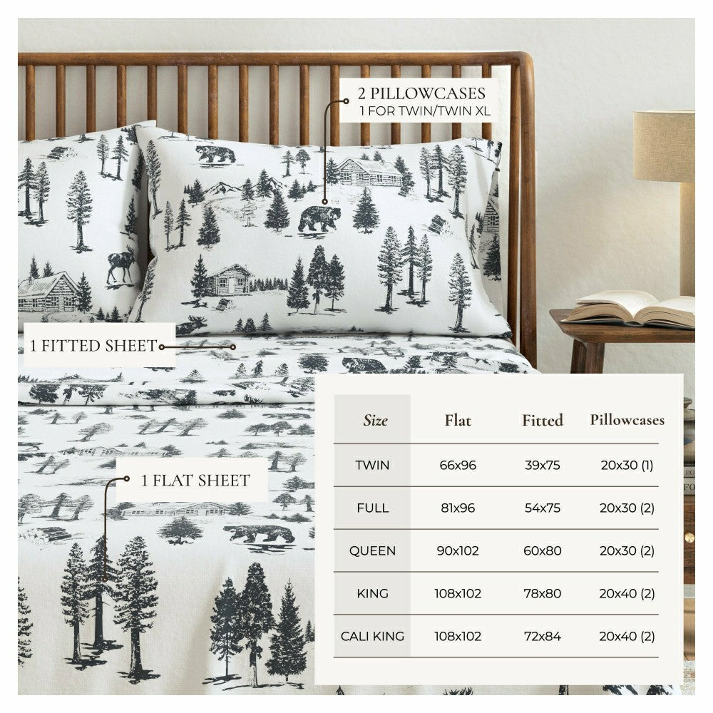 4-Piece Turkish Cotton Flannel Sheet - Lakeview Collection | Plow & Hearth