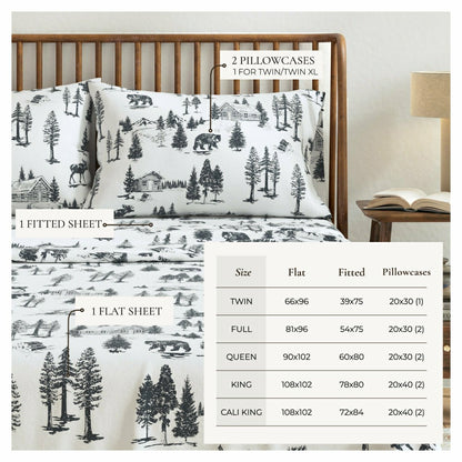 4-Piece Turkish Cotton Flannel Sheet - Lakeview Collection | Plow & Hearth