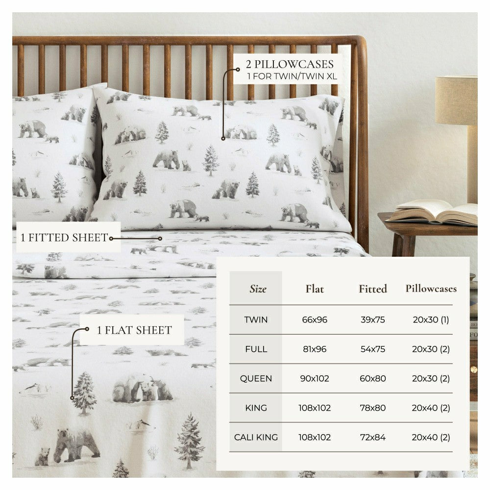 4-Piece Turkish Cotton Flannel Sheet - Lakeview Collection | Plow & Hearth