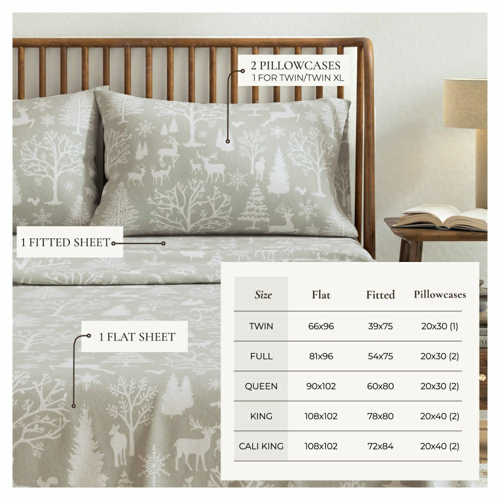 4-Piece Turkish Cotton Flannel Sheet - Lakeview Collection | Plow & Hearth