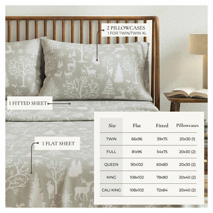 4-Piece Turkish Cotton Flannel Sheet - Lakeview Collection | Plow & Hearth