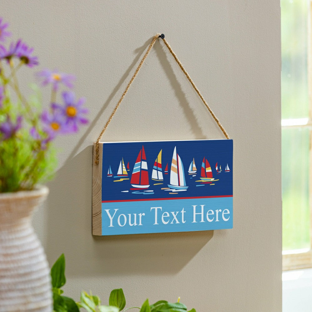 Southwest/Texas Sailboats Hanging Signs w/rope Landscape (11“x6”)​ | Plow & Hearth